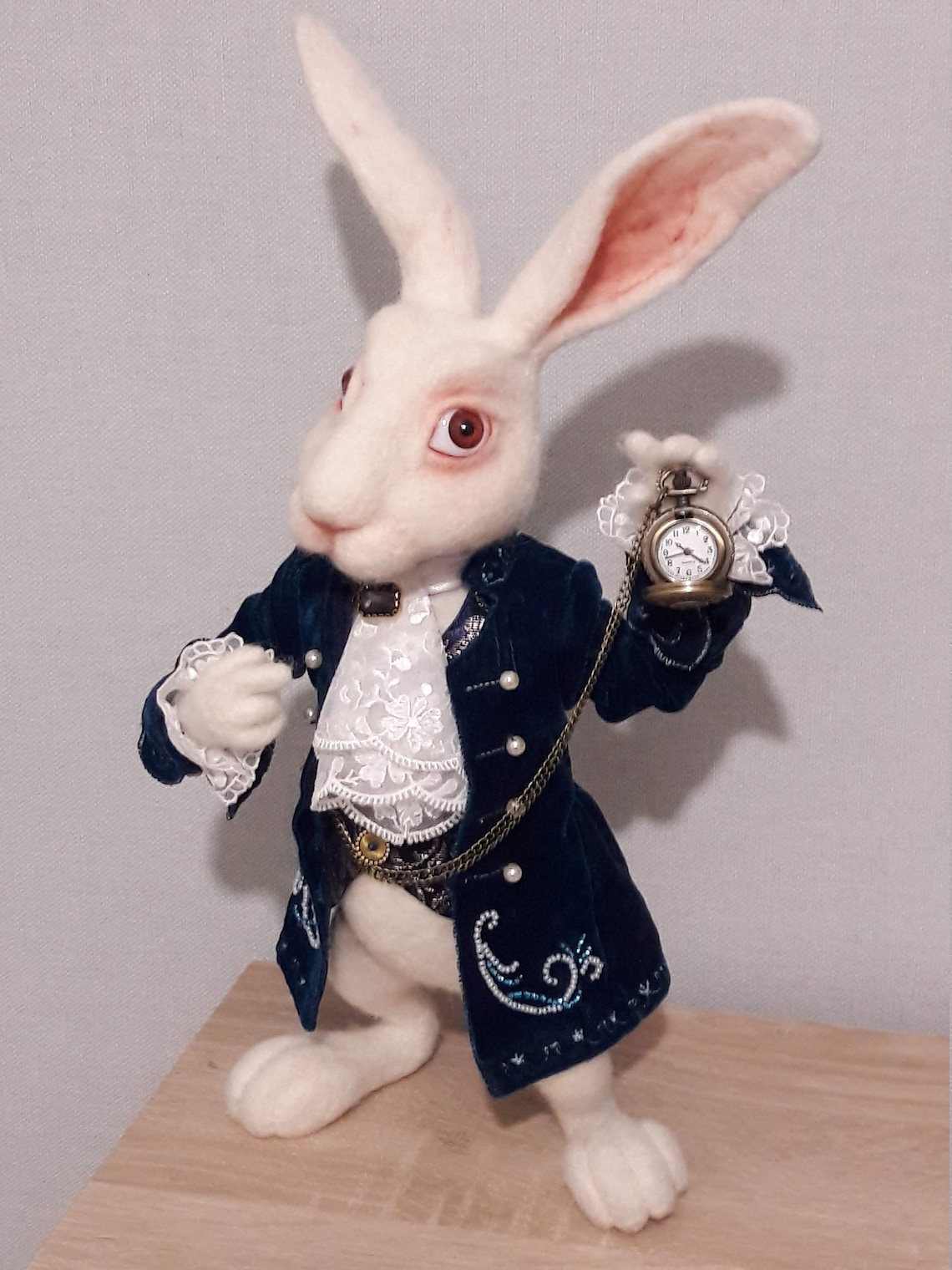 White Rabbit Alice in Wonderland Needle felted interior toy | Etsy