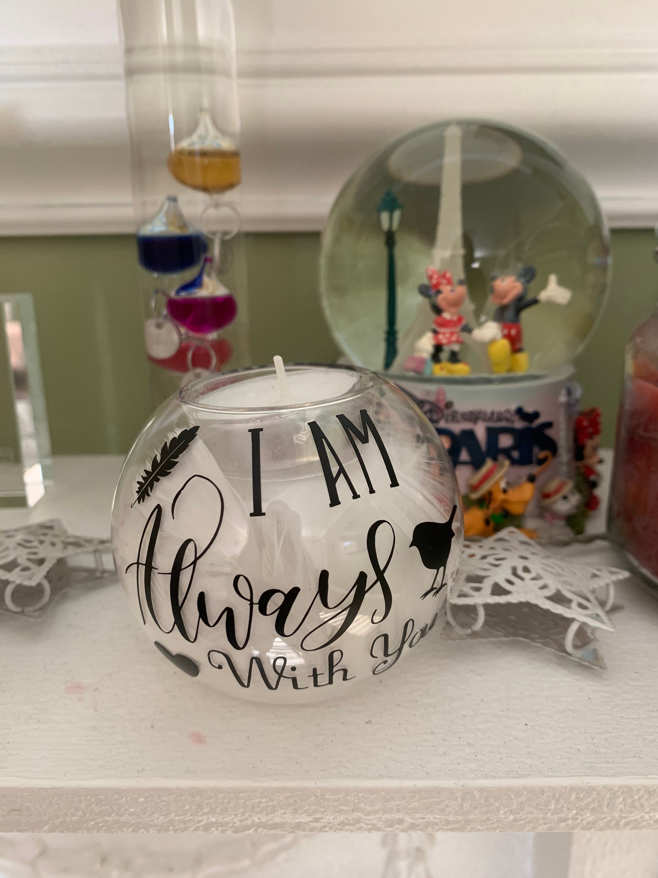 Memorial Tea Light Holder & Pet memorial option I am always Etsy.de