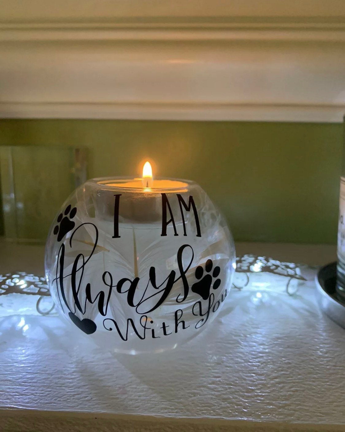Memorial Tea Light Holder & Pet memorial option I am always Etsy