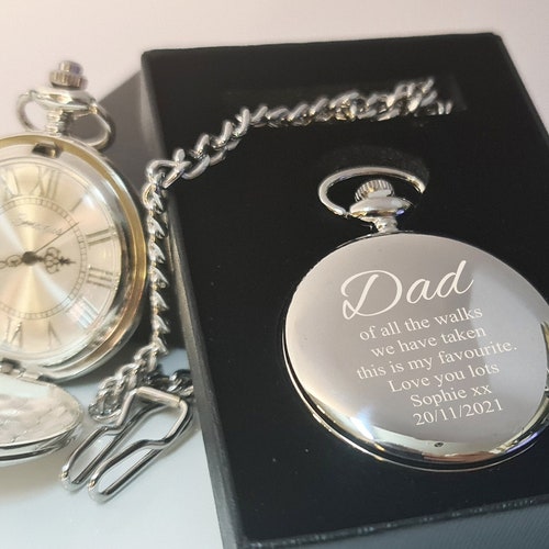 Personalised Engraved Pocket Watch Bride to Groom Gift Groom Etsy