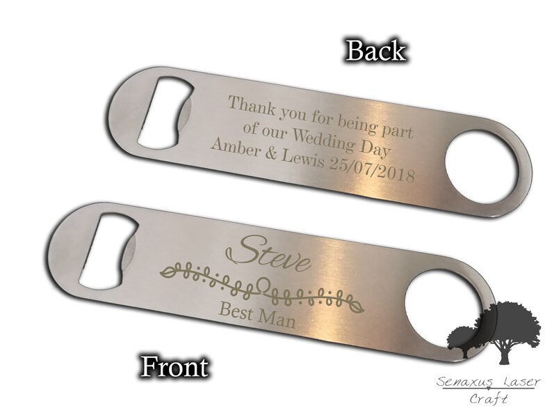 Personalised Black Bottle Openers Gifts Idea For Groomsmen Thank You Wedding Day