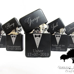 Groomsmen Lighter Gift, Personalised Lighter perfect for groomsmen ushers Best men And many more. lgt9 image 1