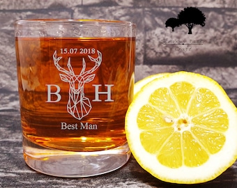 Personalised Whiskey Glass Tumbler Perfect Wedding gift Great for Ushers, Best Men, Father Of The Groom, Stag Party