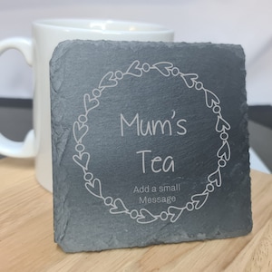 Coasters - Slate Coaster - Gift For Mum - Christmas Coaster - New Home Gift - Personalised Coaster - Family Gift - Mum, Nan Gift