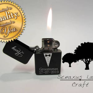 Groomsmen Lighter Gift, Personalised Lighter perfect for groomsmen ushers Best men And many more. lgt9 image 2