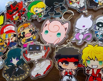 ALL Nintendo SSBU Super Smash Bros. Ultimate Double-Sided Keychains