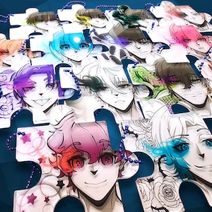 Blue Lock: Connecting Acrylic Puzzle Keychains