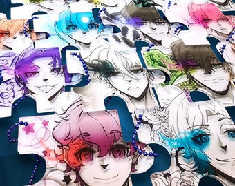Blue Lock: Connecting Acrylic Puzzle Keychains