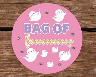 Bag of BOOS, Ghost Cookies, Halloween Cookie Packaging Ghost Cookies Sticker,bag of boos stickers, hallowee, Not Custom