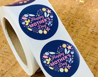 Floral Happy Mother's Day Stickers, 2" Round Labels