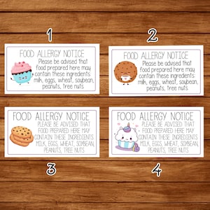 Allergen Labels Small Food Labels Allergy Labels Cottage - Etsy