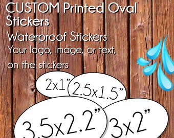 Custom Oval Stickers, Waterproof Labels, Logo Stickers
