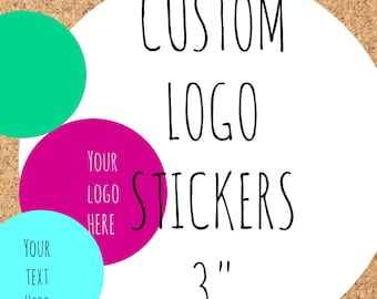 Custom logo stickers-, custom labels-logo stickers-candle labels-soap labels-personalized stickers-personalized labels- 3"circle labels.