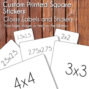 Custom Printed Square Labelscustom Stickersproduct - Etsy