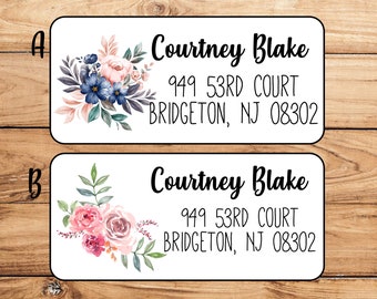 Floral return address labels, cute address labels, flowers return address labels, floral address labels, shipping labels , mailing label