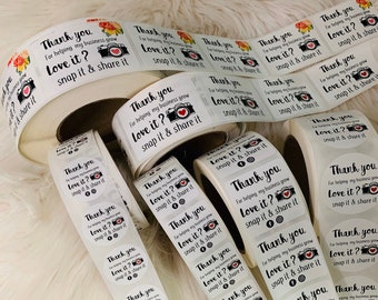 Social Media Labels, Small Business Packaging Stickers (24 Labels)