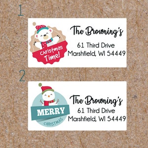 Personalized return address labels, Christmas address labels, Christmas return address stickers, address labels, Christmas stickers, 2x1