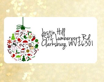 personalized return address labels christmas address labels etsy