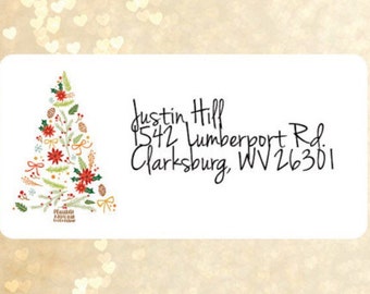 christmas return address labels christmas return address etsy