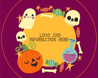 Halloween Circle Labels, Halloween stickers,logo labels, logo stickers,Halloween theme labels, custom labels,custom stickers, personzalized