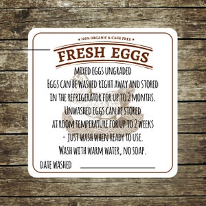 Square Egg Carton Labels | Farm Fresh Egg Handling Stickers | Chicken Date Labels | Farm Fresh Eggs Packaging