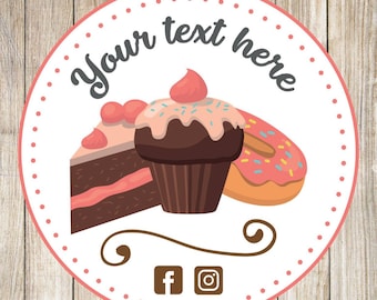 Custom Bakery Stickers, Circle Labels, Logo Labels