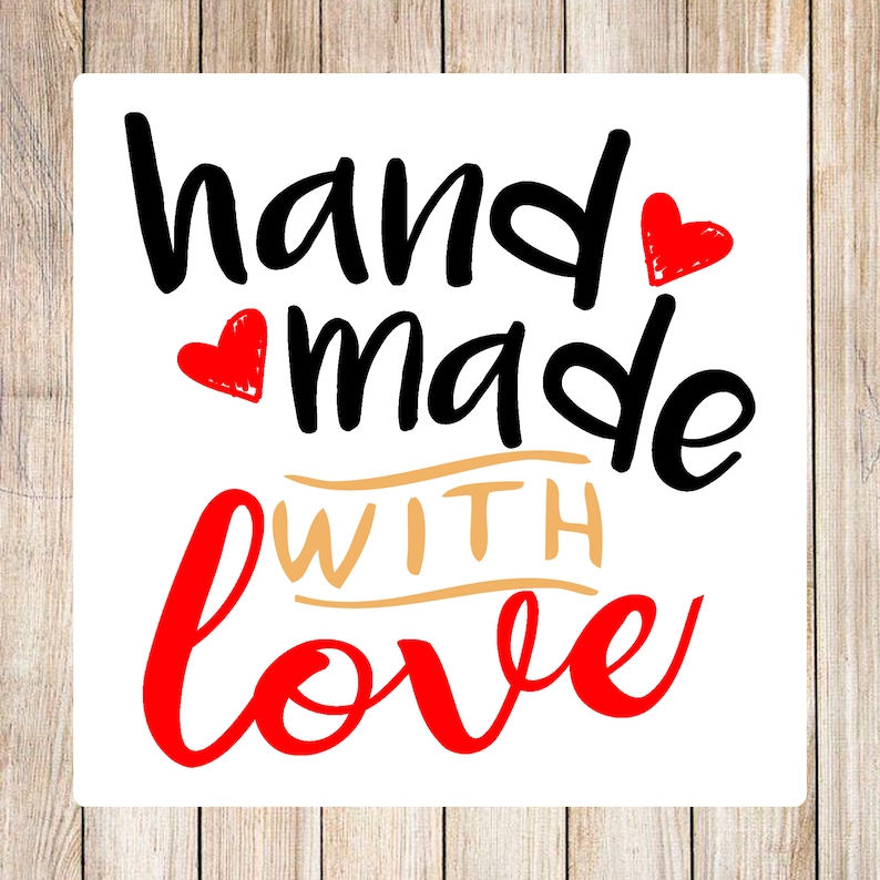 Hand Made With Love Labels Hand Made With Love Stickers Hand Etsy