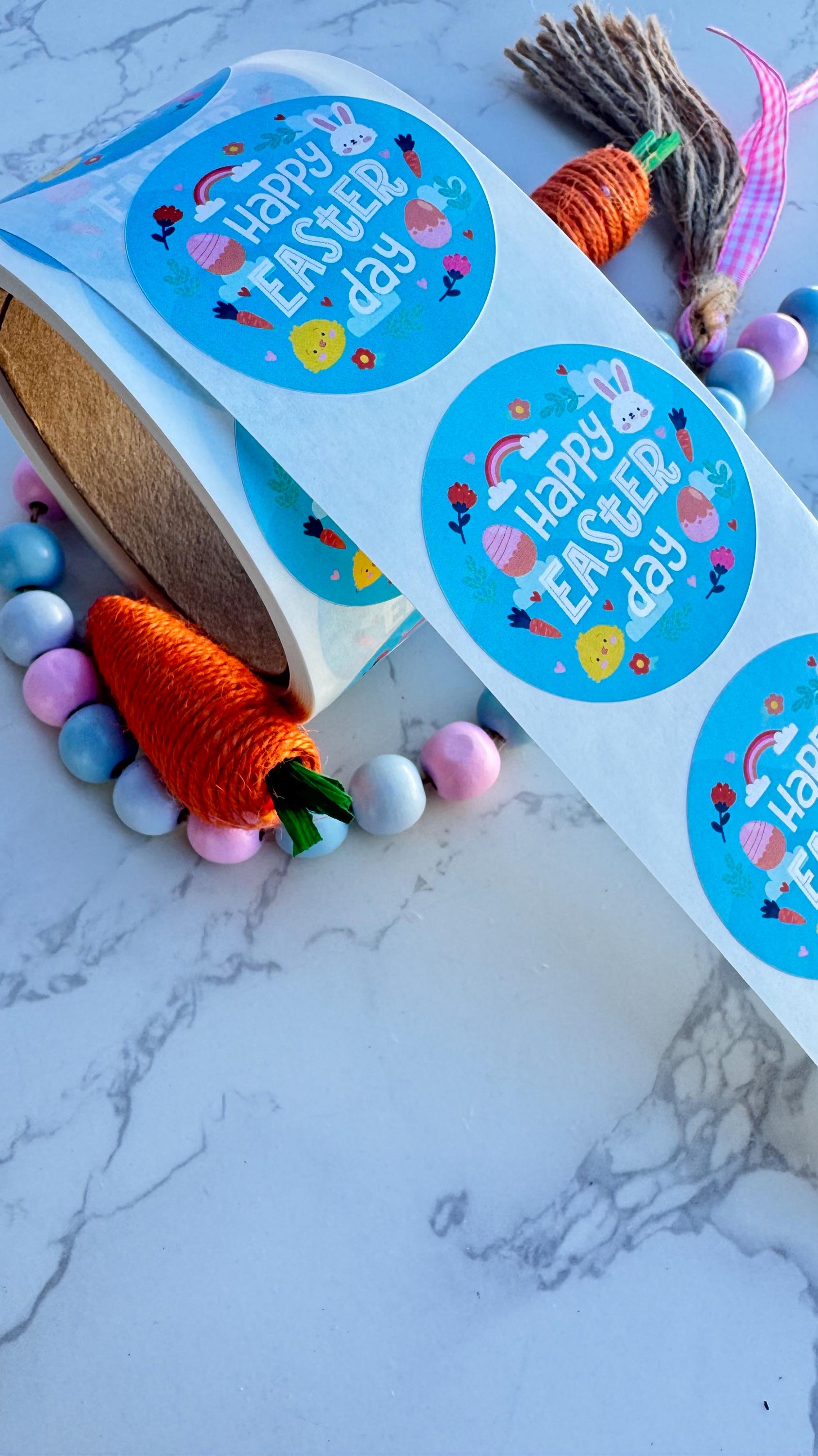 Haooryx 300-Piece DIY Easter Egg Sticker Roll – Mix & Match Cartoon Animal Faces, Spring Party Supplies - View #13