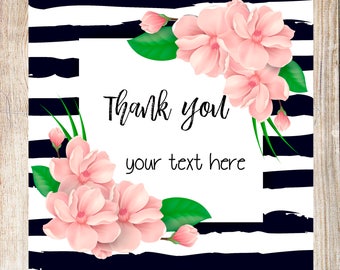 Square Thank you stickers, thank you labels, cute floral stickers, custom labels, custom stickers, personalized labels,personalized labels,