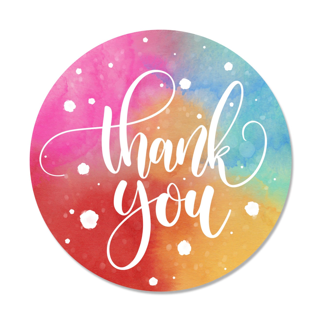 Thank You Stickers, Thank You Labels, Custom Labels, Stickers, Packaging  Labels, 1.5 Circle, Small Business, Favor Stickers, Rainbow Galaxy 