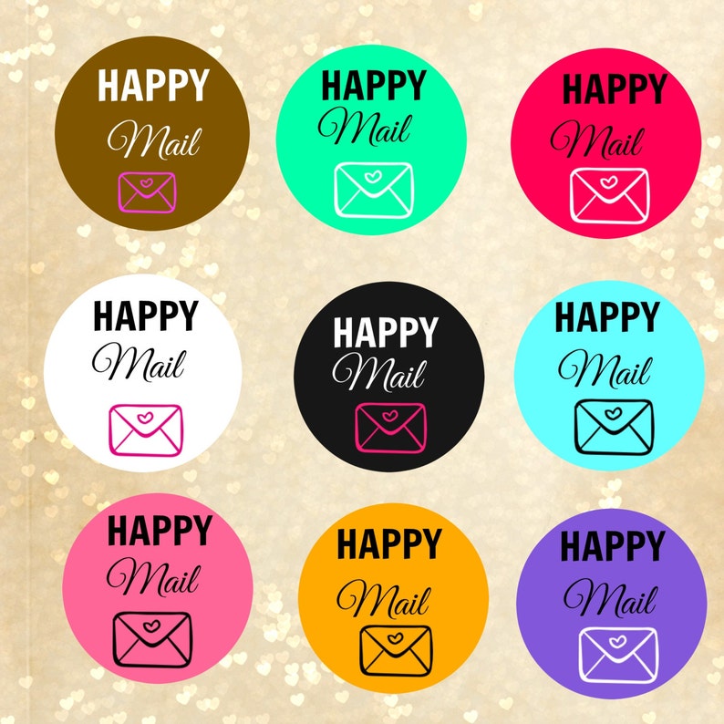 Happy Mail stickers, Happy mail labels, Happy mail, stickers to buy , happy post mail,custom labels, custom stickers, shipping labels image 1