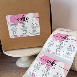 Printed Cake Care Instruction Labels, Glossy Stickers image 4