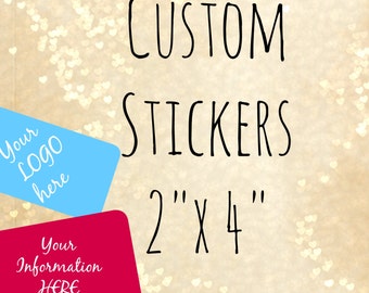 Stickers 2" x 4" (INCHES) custom stickers,logo stickers product labels stickers labels custom labels packaging