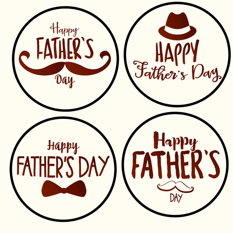 Father's Day Stickers, Creamy Background, Gift Labels bild 2