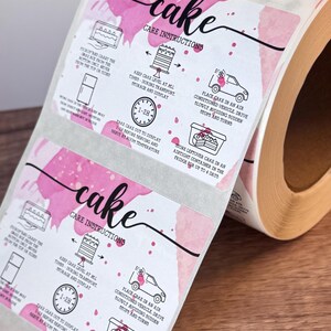 Printed Cake Care Instruction Labels, Glossy Stickers image 8