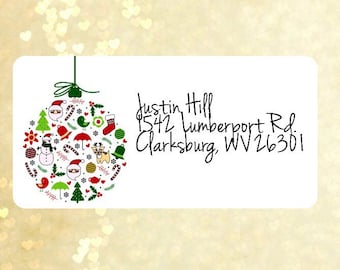 Christmas Return address labels,custom label,custom Christmas return address label,custom stickers,address label,affordable address labels