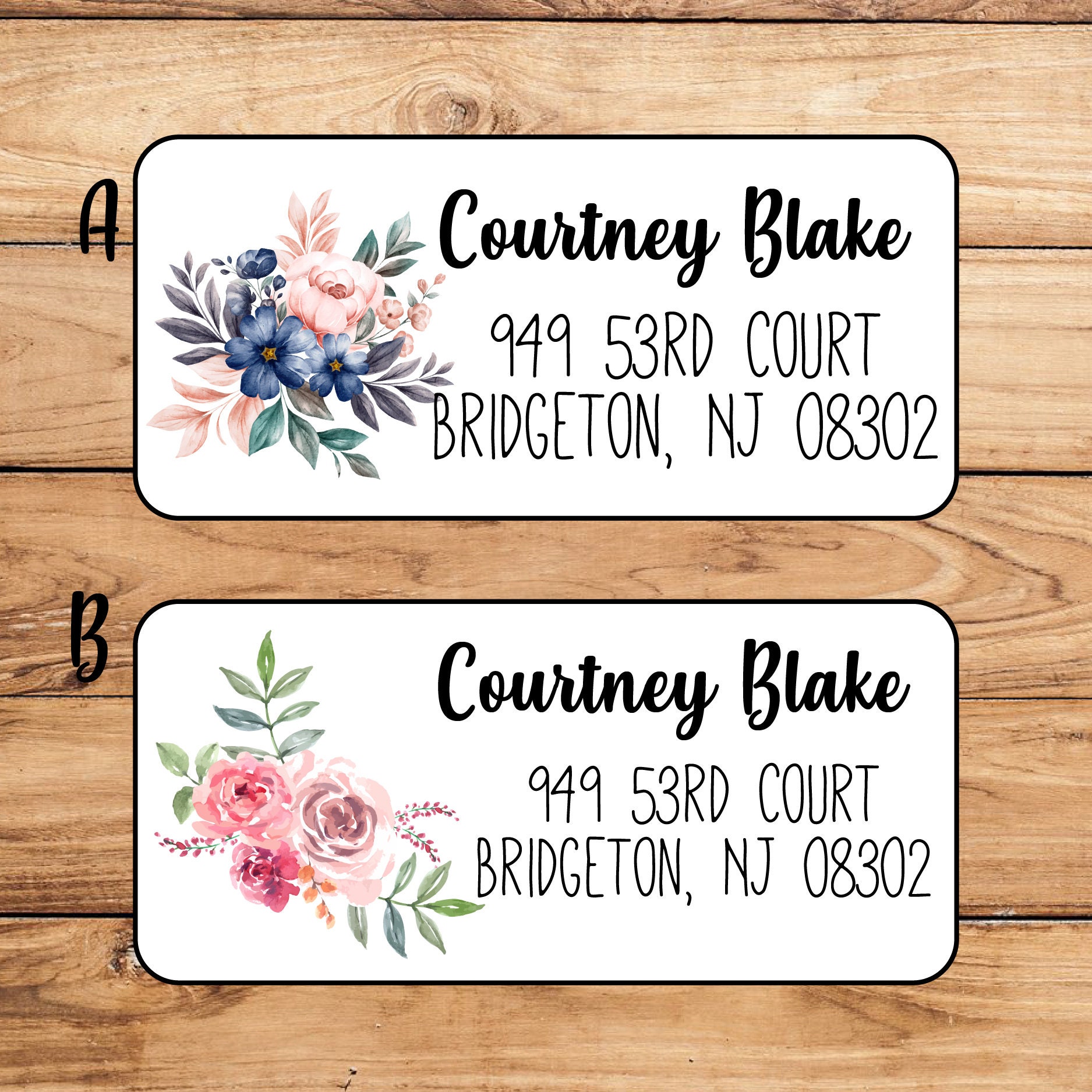 30 Personalized Return Address Labels Flower Roses Buy 3 get 1 free c 925 