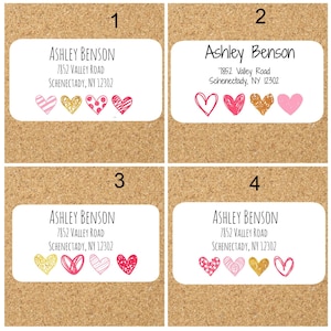 Cute Return address labels with hearts ,mailing labels, return address stickers, address labels, address stickers ,personal address labels