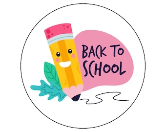 Etiquetas brillantes para el regreso a clases, pegatinas para profesores (círculo de 3,8 cm)