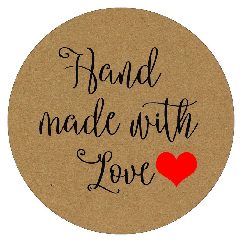 Hand Made With Love Stickers Hand Made With Love Labels Etsy