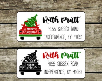 Custom Christmas Return Address Labels, Holiday Stickers