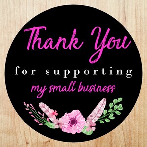Thank you stickers, flower thank you labels, custom labels, custom stickers, personalized labels, labels, packaging labels, product labels