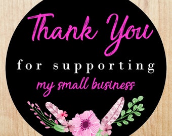 Thank you stickers, flower thank you labels, custom labels, custom stickers, personalized labels, labels, packaging labels, product labels