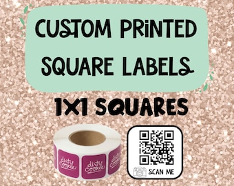 1x1 Square Label Rounded Corners – Glossy Paper Stickers – Custom Labels Small Business