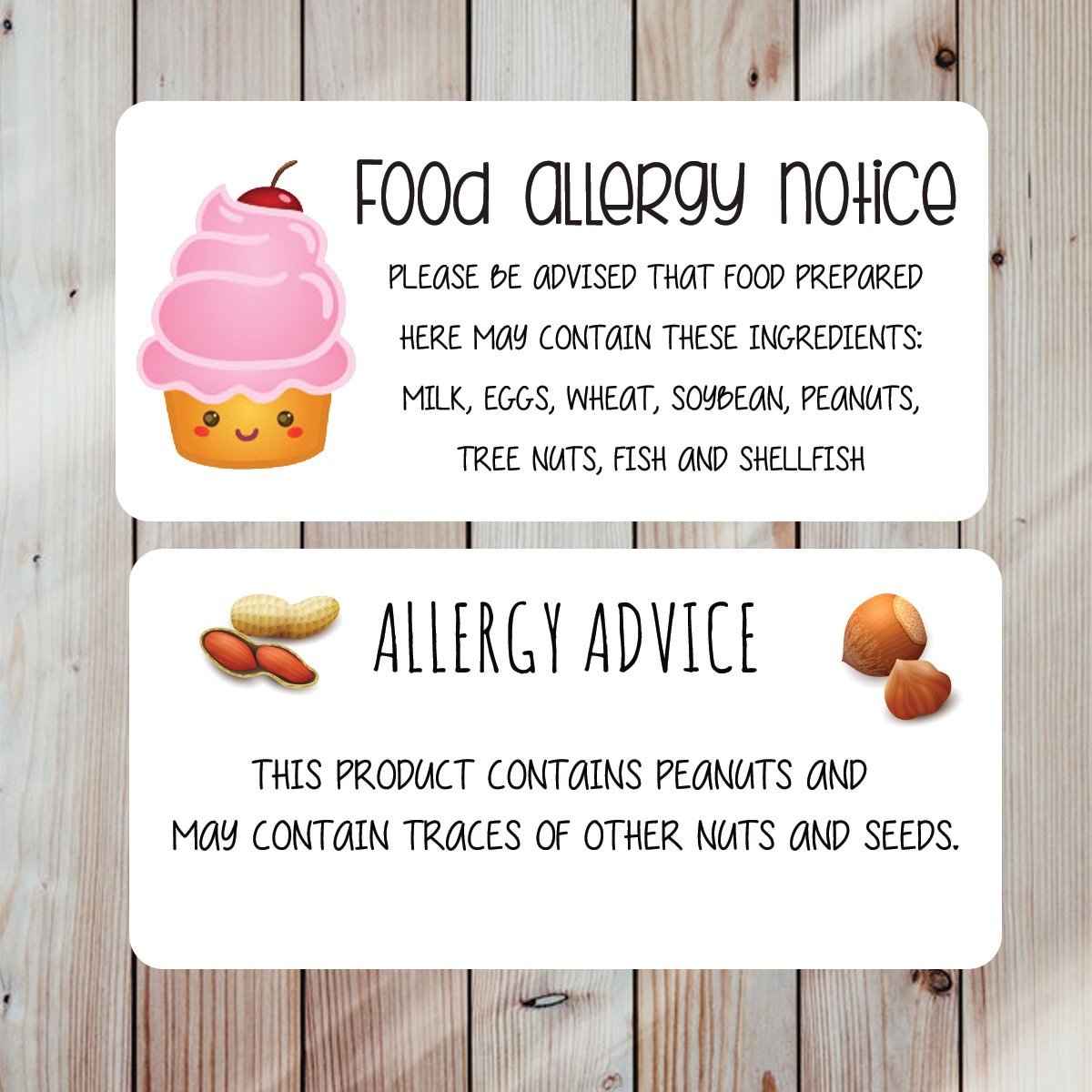 Allergen Labels Small Food Labels Allergy Labels Peanuts Etsy UK