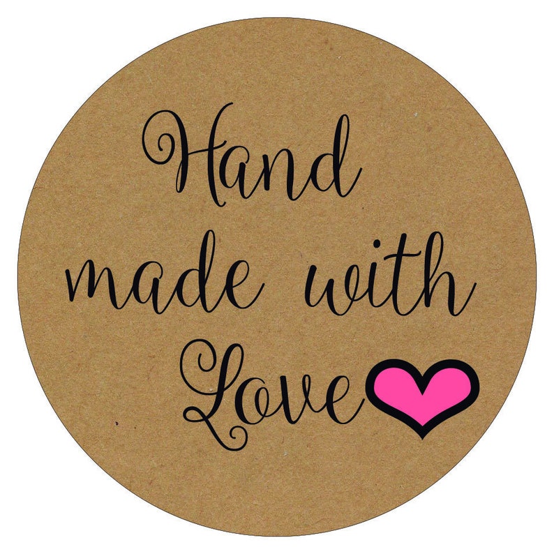 Hand Made With Love Stickers Hand Made With Love Labels Etsy UK
