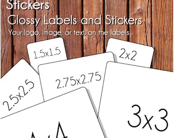 Custom Square Logo Stickers, Semi-Gloss Labels