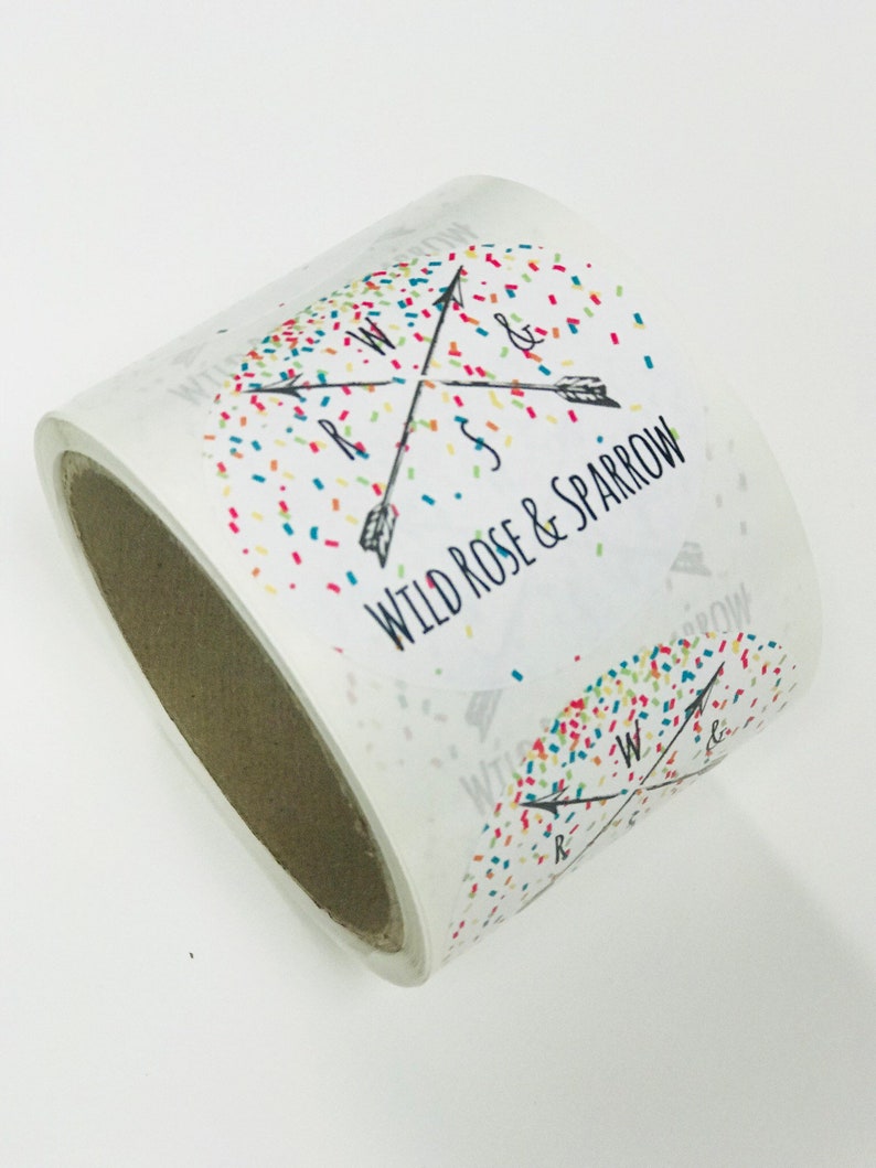 Custom Stickers Confetti Labels Logo Stickers Product Etsy