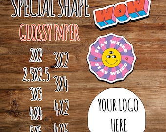 Custom Logo Stickers – Personalized Shape Labels, Semi-Gloss Paper