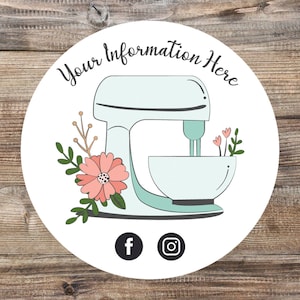 Circle Custom labels, custom stickers, logo labels, logo stickers, custom labels, custom stickers, bakery labels ,mixer labels